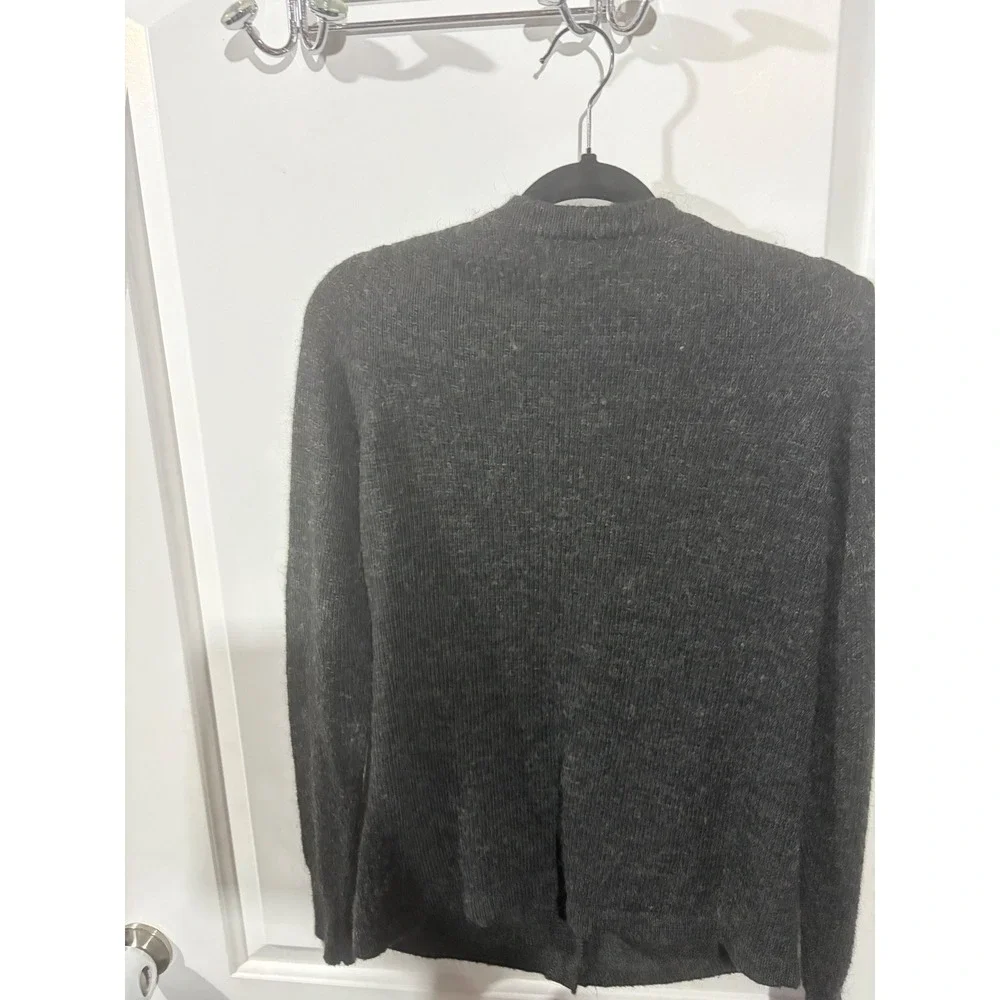 Gap‎ Womens Alpaca Wool Blend Cardigan Charcoal Grey 4 Pocket Button Sweater M